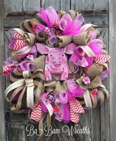 Pin By Ba Bam Wreaths On Ba Bam Wreaths Pig Crafts Making Mesh