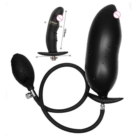 silicone inflated dildo pump super big anal plugs dilator prostate massage anus extender