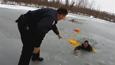 Us Officers Fall Through Ice During Rescue Sky News Australia