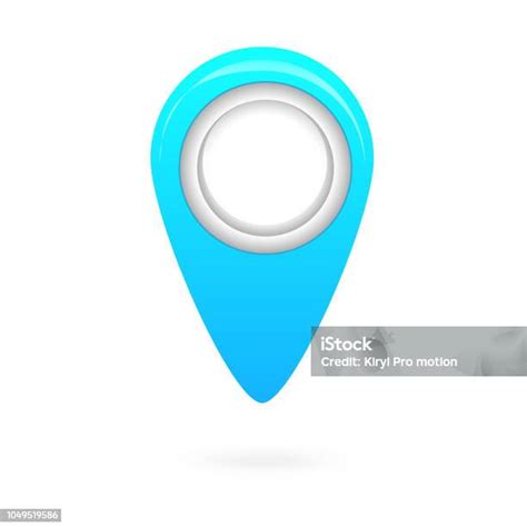 Ikon Penunjuk Peta Biru Simbol Lokasi Gps Tanda Navigasi Ilustrasi