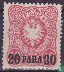 Cijfer En Adelaar Met Opdruk 20 10 1884 Levant Duitse Postkantoren
