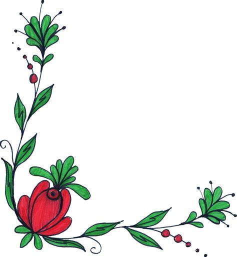 Simple Floral Border Drawing Kiukkuinen