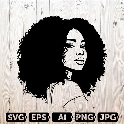 Afro Woman SVG Archivos De Corte 4 Afro Digital Clip Art Etsy