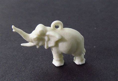 2 Vintage Plastic Ivory Elephant Charm Pendants Pd561 Etsy Elephant