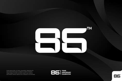 Premium Vector Number 86 Logo Icon Design 86th Birthday Logo Number
