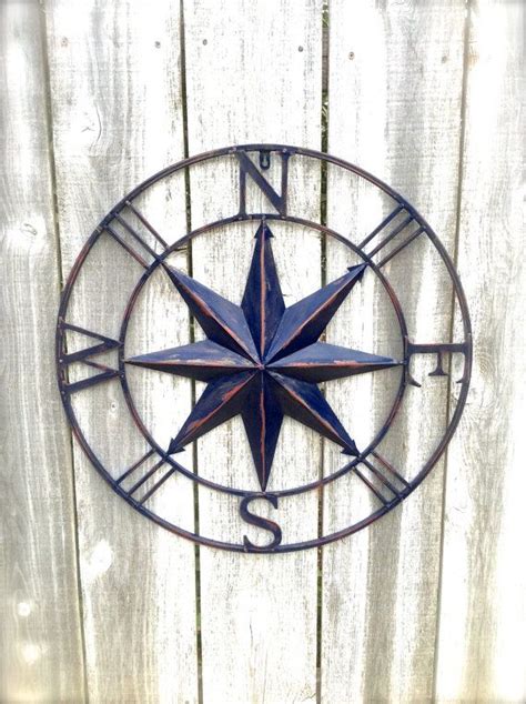Nautical Decor Navy Blue Compass Compass Wall Art By Honeywoodhome
