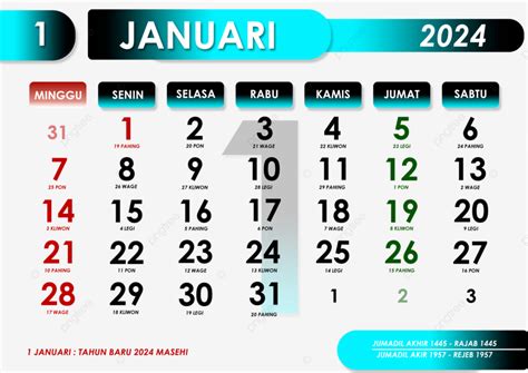 Plantilla De Diseño Del Mes De Enero De Calendario 2024 Png Dibujos