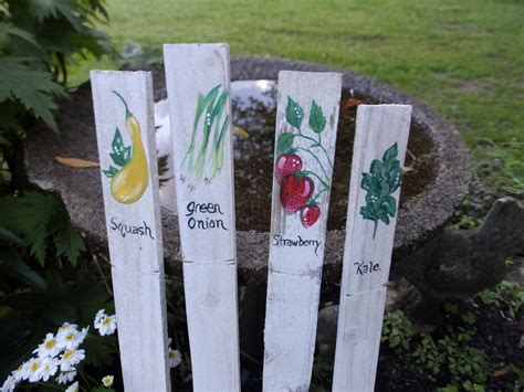 Rustic Vegetable Garden Markers Stakes Custom Hand Painted On