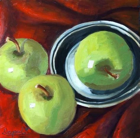 Daily Paintworks Original Fine Art Dipali Rabadiya Apple Painting