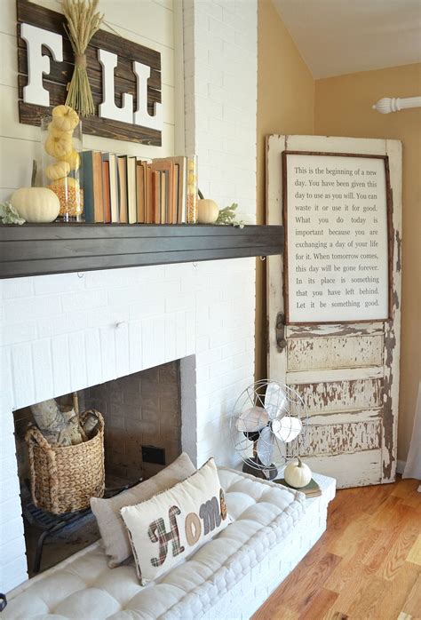 Fall Mantel Old Books Pumpkins Unique Home Decor