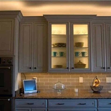 Kitchen Cabinet Interior Lighting Led Lighting Above Cabinet And