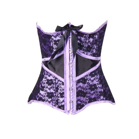 aj2107 women s sexy lace up boned overbust corsets bustiers lace floral embroidery corset shaper