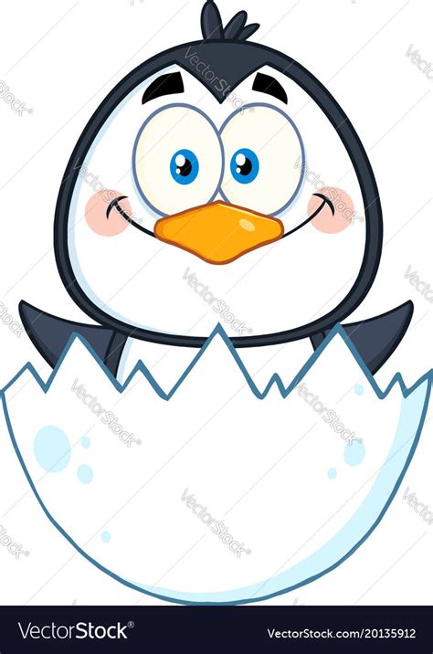 Happy Baby Penguin Cartoon Character Royalty Free Vector