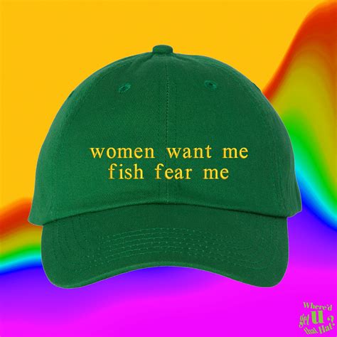 Women Want Me Fish Fear Me Hat Fishing Fisher Fathers Day Etsy