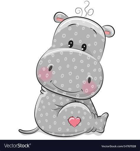 Cute Cartoon Hippo Royalty Free Vector Image Vectorstock