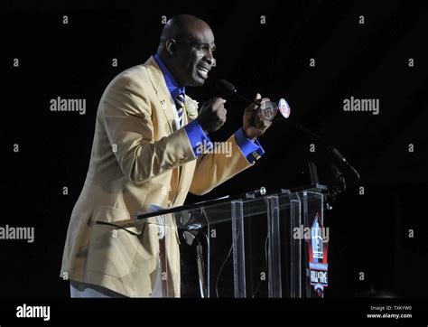 Deion Sanders Delivers His Induction Speech During The Pro Football Hall Of Fame Enshrinement