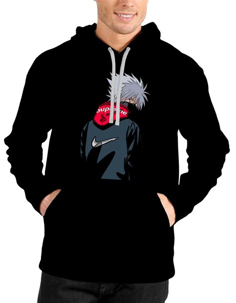 Supreme Kakashi Naruto Black Hoodie Swag Shirts