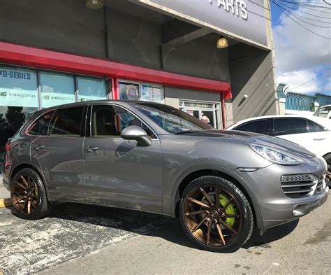 Porsche Cayenne Grey With Bronze Savini Bm15 Wheel Front