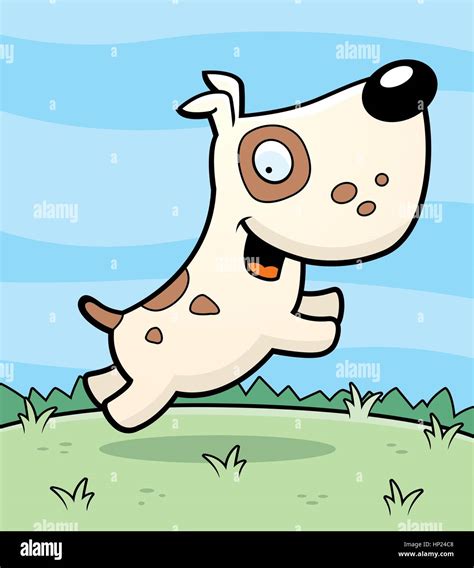 A Happy Cartoon Dog Jumping And Smiling Stock Vector Image And Art Alamy