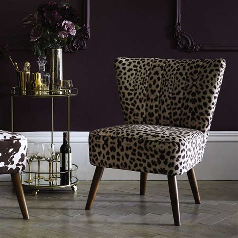 Rocco Leopard Print Cocktail Chair Dunelm Black And Gold Living