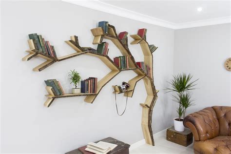 Stylish Tree Bookshelf Unique Wooden Book Storage Etsy
