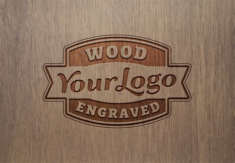 Wood Engraved Logo Mockup 03 Best Free Mockups