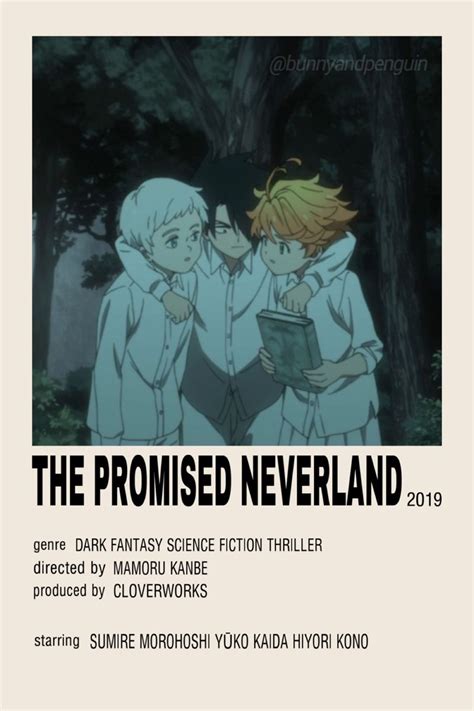 The Promised Neverland Minimalistbandp Affiche Minimaliste Anime Poster