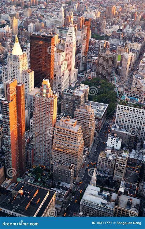 New York City Manhattan Street Aerial View Stock Image Image 16311771
