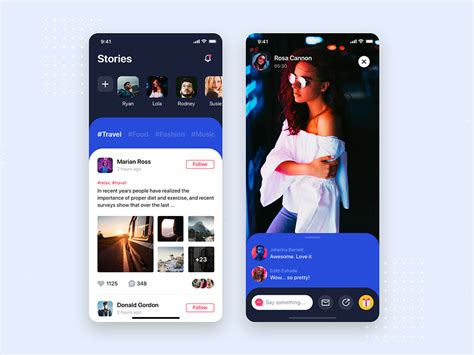 Social Stories Mobile App Ui Kit Template By Hoangpts On Dribbble