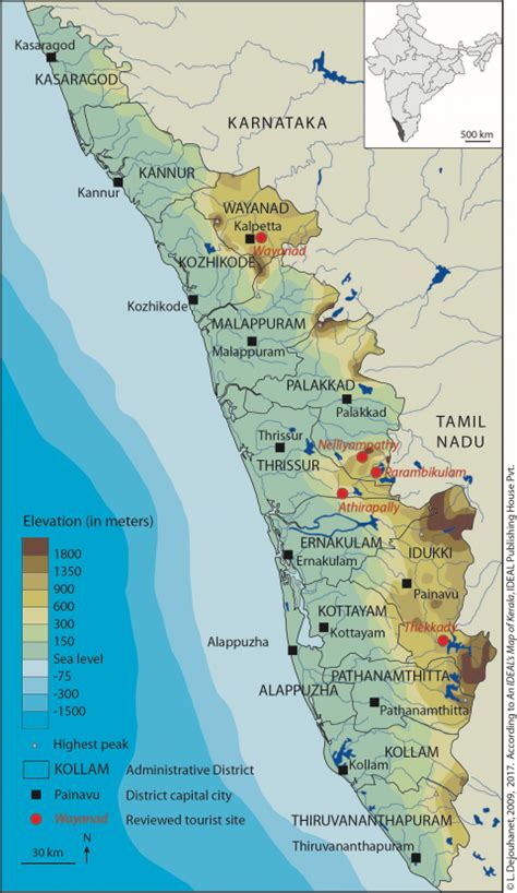 Kerala Tourism Map Kerala Tourist Map Map Of Kerala Kerala Map Porn