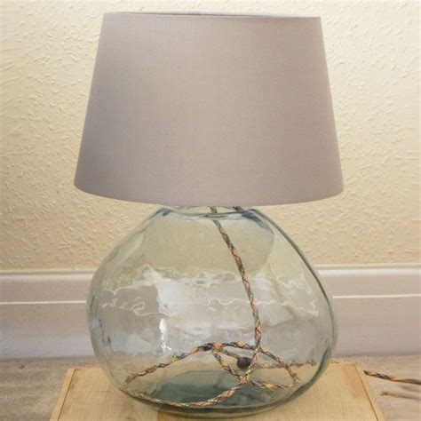 Grehom Table Lamp Base Bubble Clear 39cm Recycled Glass Lamp Base Glass Lamp Base Table