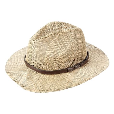 Natural Belted Straw Hat Belts Accessories Men Straw Hat Hats