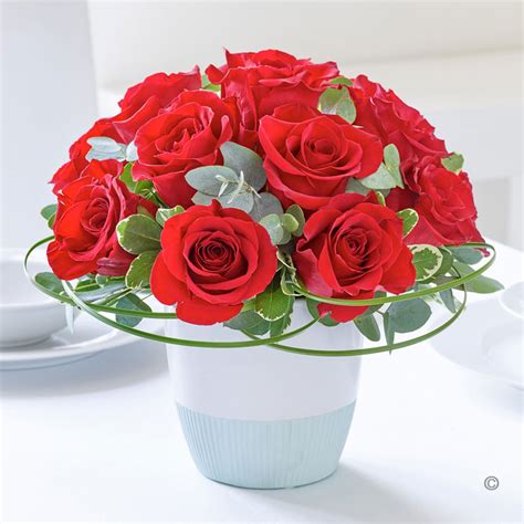 Classic Chic Red Rose Arrangement Sweeneys Florist