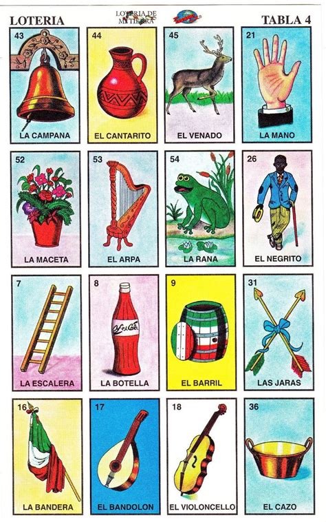 Mexican Loteria Cards The Complete Set Of Tablas Etsy Printable