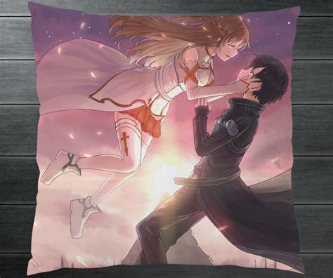 Anime Novel Sao Sword Art Online Kirito Yuuki Asuna Two Side Pillowcase