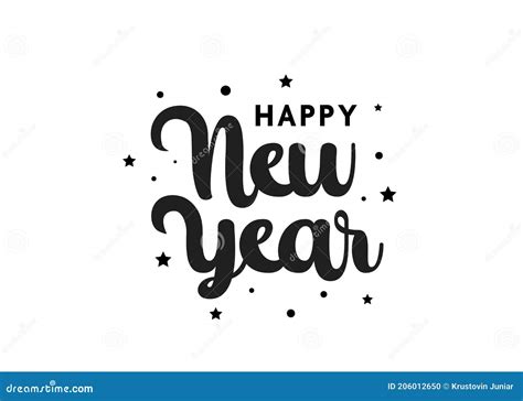 Happy New Year Calligraphic Text Stock Vector Illustration Of Graphic