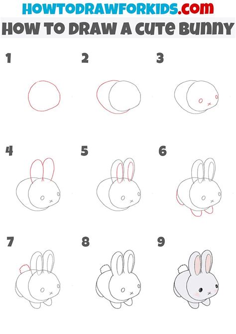 How To Draw A Cute Bunny Step By Step Bunny Drawing Rabbit Drawing