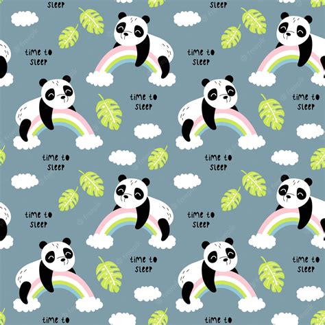Premium Vector Seamless Pattern With Cute Panda