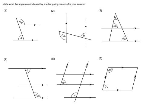 Parallel Line Angles Worksheet