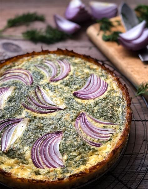 Goat Cheese And Dill Quiche In A Hash Brown Crust Recipe