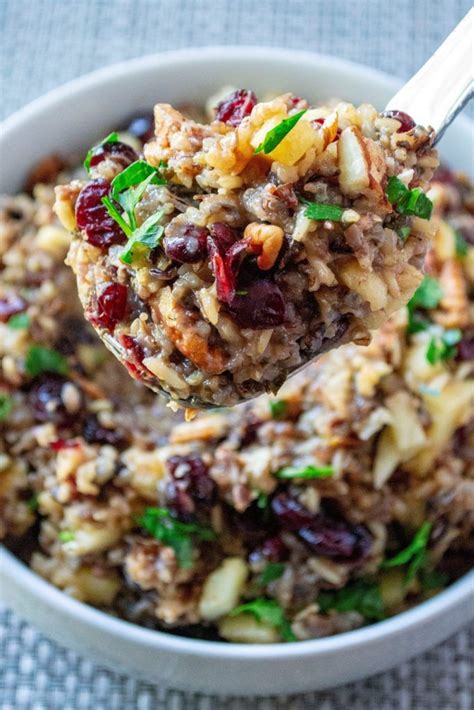 Wild Rice Pilaf With Cranberries Pecans And Apples Recipe Wild