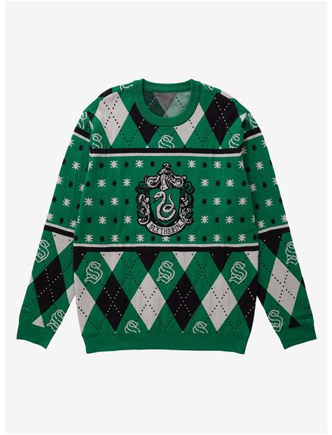 Harry Potter Slytherin Crest Holiday Sweater Boxlunch Exclusive