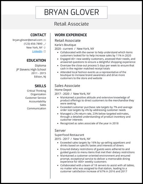 Real Retail Resume Examples That Worked In