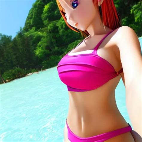 anime girl whit swiming swimsuit boobs arthub ai