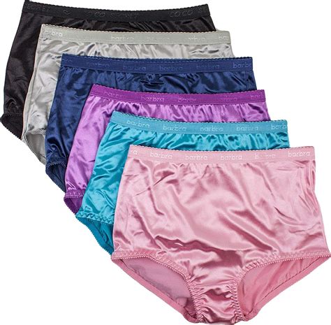 Barbra Lingerie Satin Panties S To Plus Size Womens Underwear Full Coverage Brief Multi Pack At