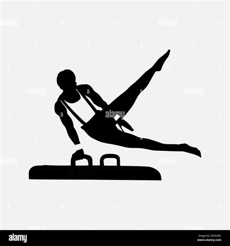 male gymnast silhouette clipart cartoon character illustration vector stock vector image and art