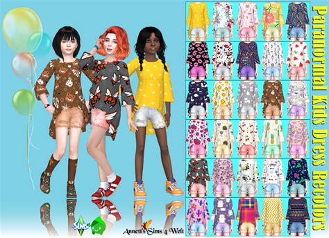 Annetts Sims 4 Welt Paranormal Kids Outfit Recolors