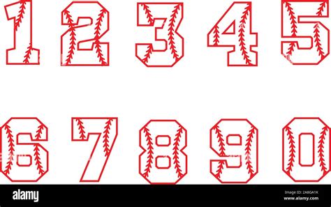Sport Style Font Baseball Numbers On White Background Sport Numbers