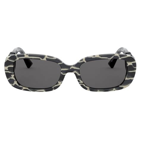 Valentino Oval Frame Acetate Sunglasses Vlogo Grey Valentino Eyewear Avvenice
