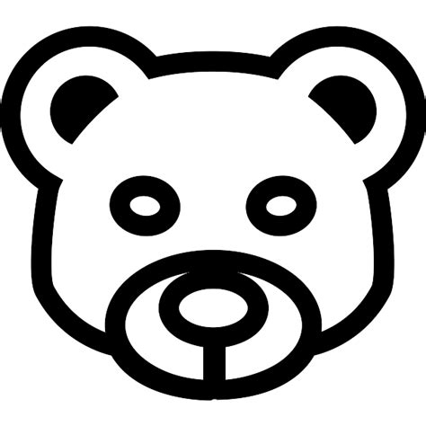 Simple outline drawn drawing dog free straight dogs lines animal mammal drawings. Bear head frontal outline - Free animals icons